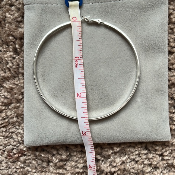 Brand New Sterling Silver S925 Big Hoop Earrings - Picture 5 of 6